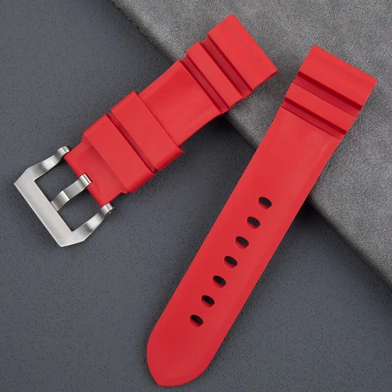 22mm 24mm 26mm FKM Rubber Watch Strap Fits Panerai Luminor Submersible Marina