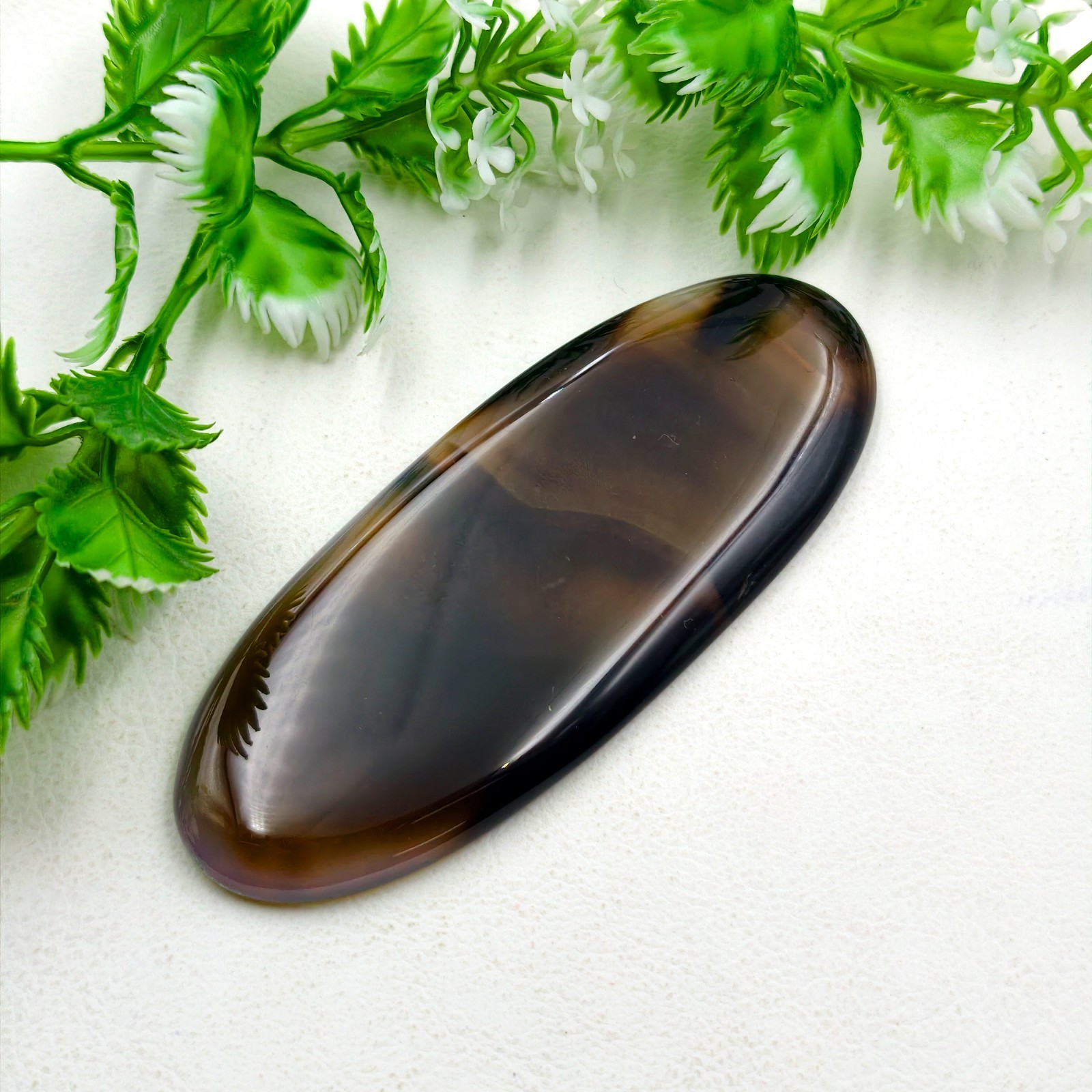 AAA Grade Black Onyx Cabochon Oval 105x41MM Loose Gemstone For Decor