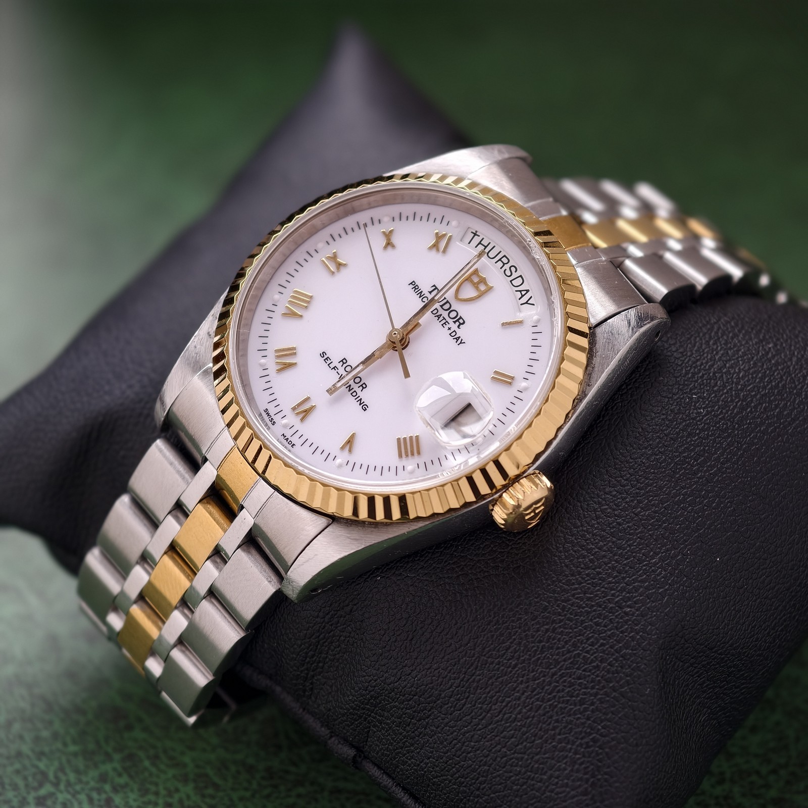 Tudor White Dial Prince 76213 Date Men’sWatch Automatic 36mm Gilding Roman Scale