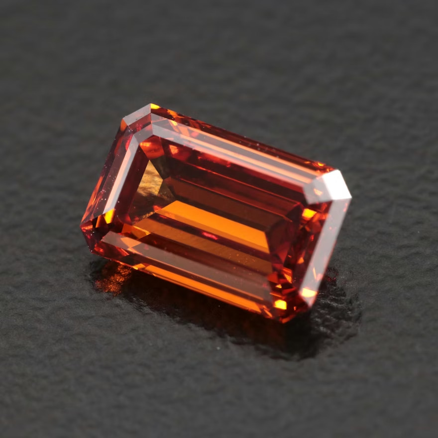 1.49 CT Lab Grown Fancy Vivid Orange Diamond w/IGI Report VS1 Clarity