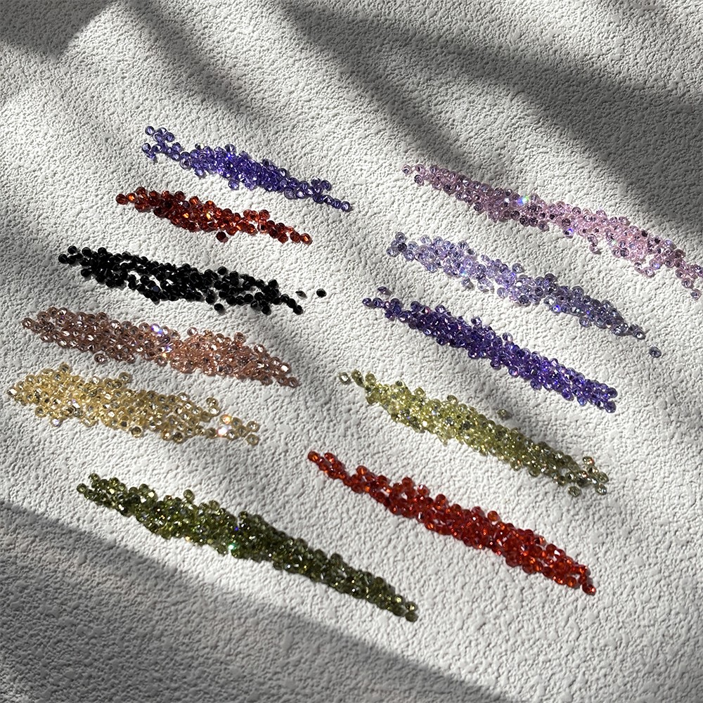 Loose Zirconia Gemstone Multicolored Round 1.1mm-10mm 100pcs for Jewelry Ring