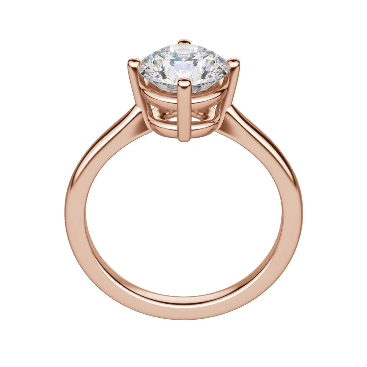 14k Rose Gold Lab Grown Diamond Wedding Ring 2 Carat Round Cut IGI E F VVS CVD