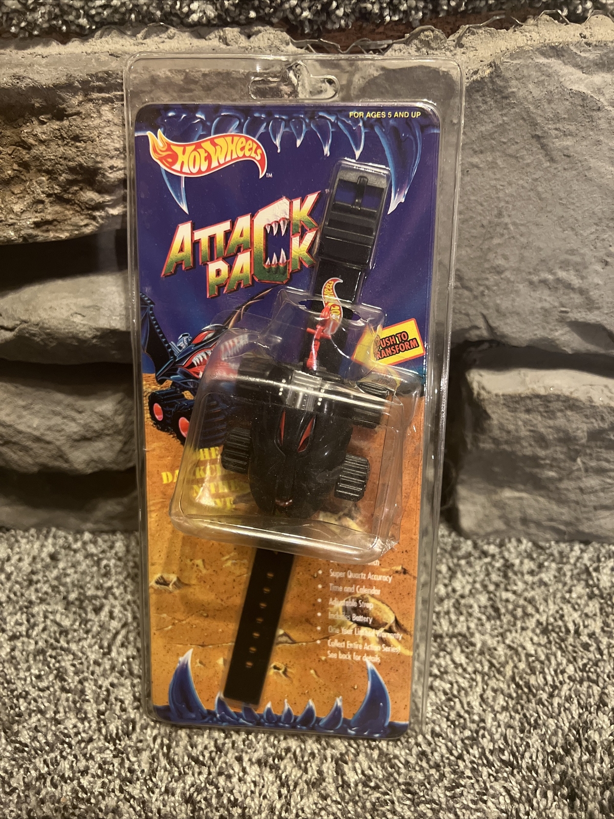 Vintage Hot Wheels Digital Detachable Wrist Watch Attack Pack Dark Claw NEW