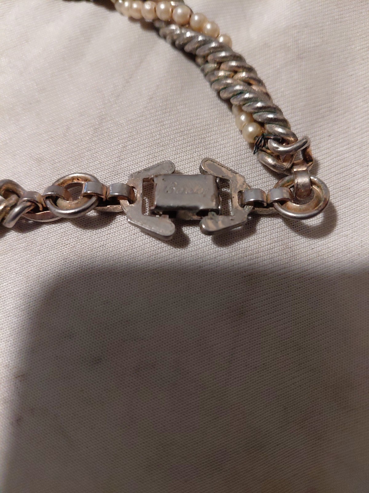 Vintage Barclay Signed Twist MULTI-STRAND Choker Pearl