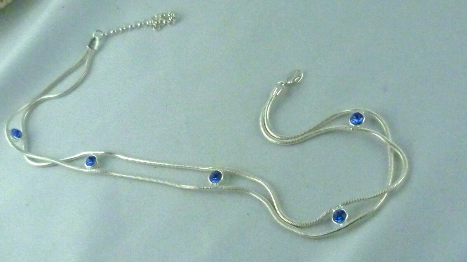 Necklace with Blue Gemstones Italy 925 Sterling Silver