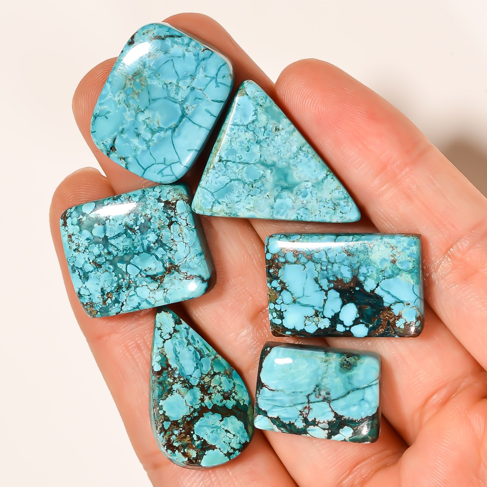 116.70Ct Natural designer Tibet Turquoise mix Cabochon 6 PCs Lot Loose Gemstone