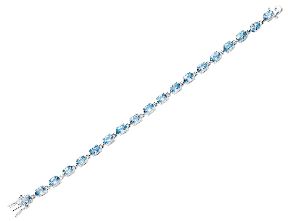 BlueTopaz Bracelet 4.75 Carat (ctw) Carat in Sterling Silver