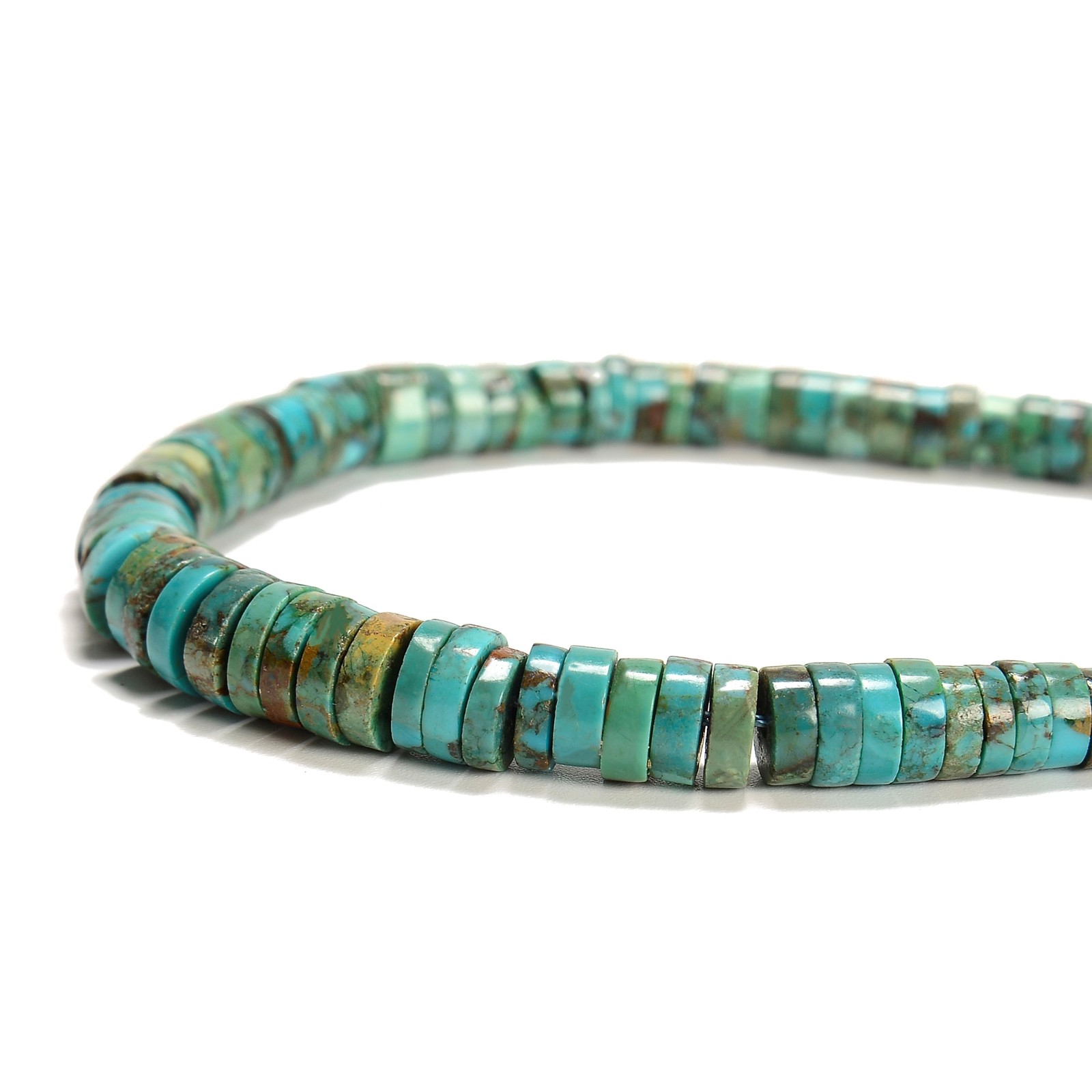 Natural Turquoise Graduated Heishi Disc Beads Size 2×3-2x8mm 15.5″ Strand
