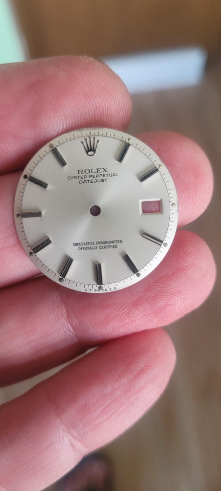 Rolex 100% genuine Silver Sigma non quick set 1601 dial with large hour markers