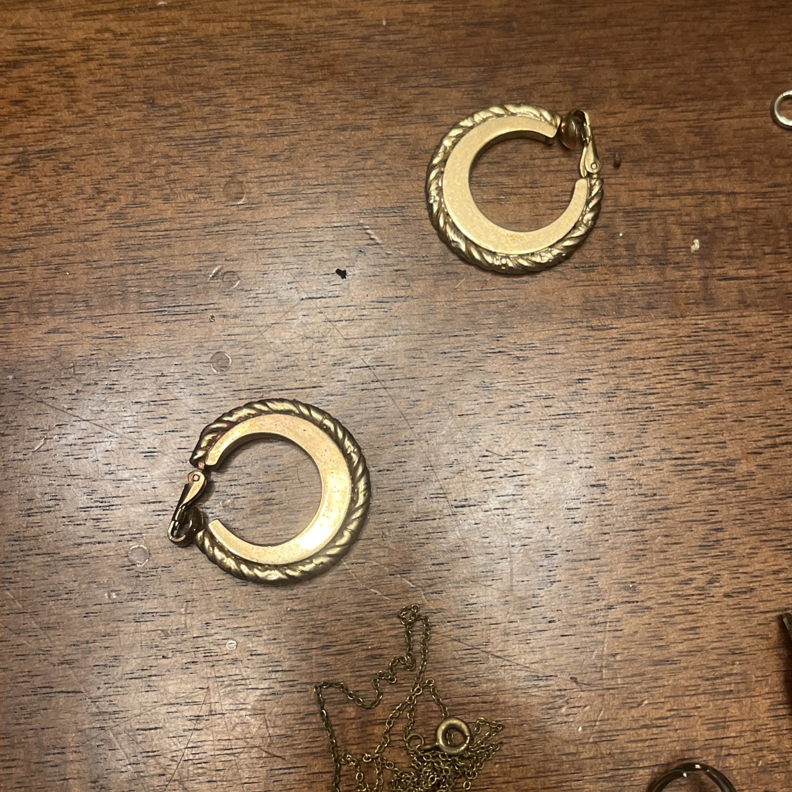 Vintage Estate Costume Jewelry LOT Timex CORO Watch & Earrings Melba Brass