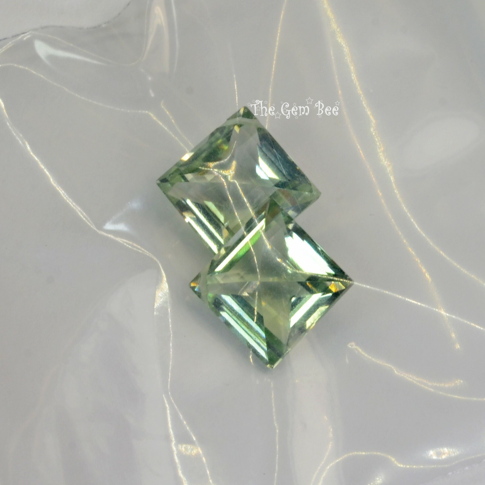 10.3MM Green Amethyst Prasiolite Faceted Kite Briolette Bead PAIR
