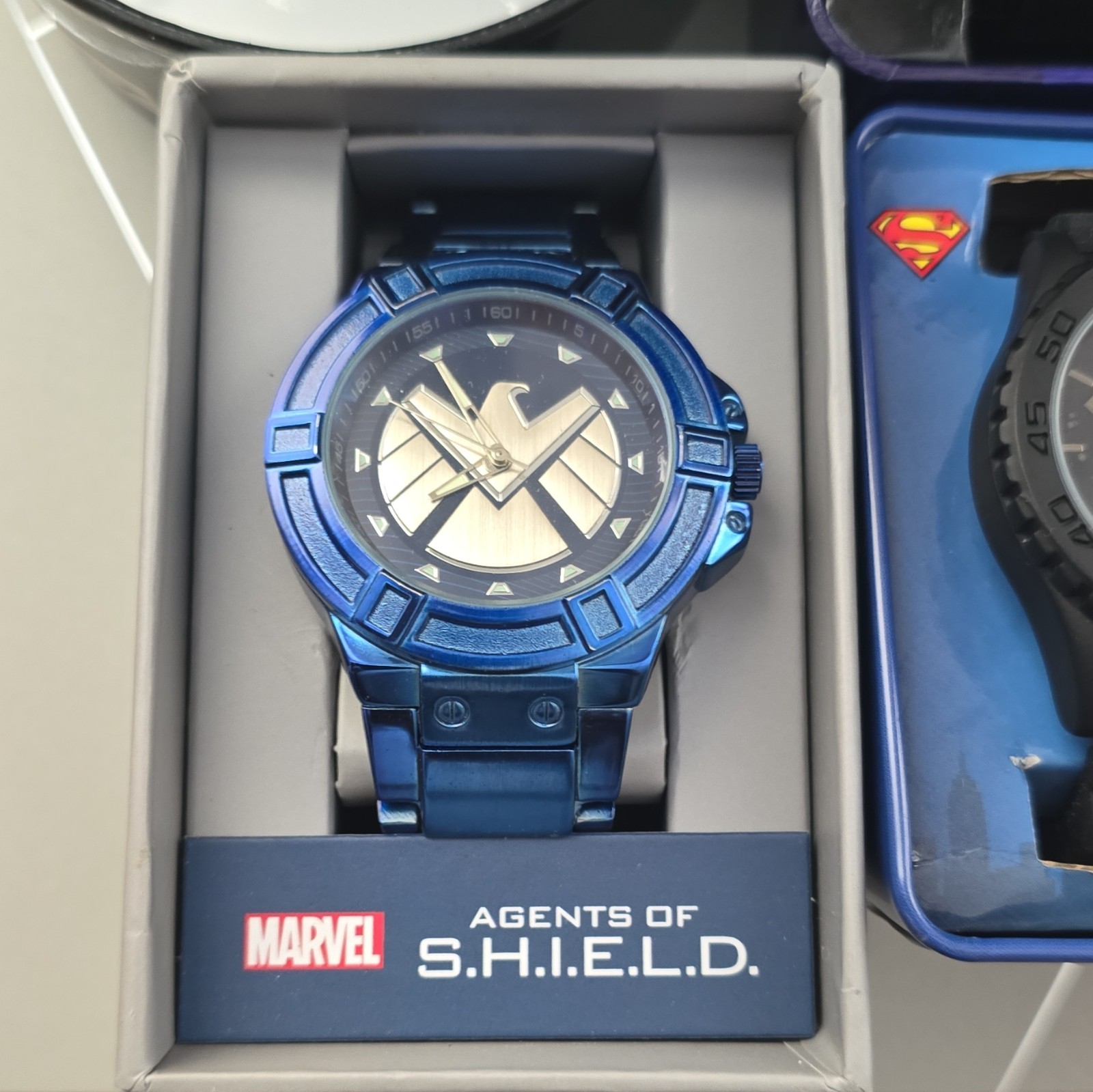 Marvel Superhero Lot of 7 Quartz Analog Wristwatches Silicone Bands w/ Box