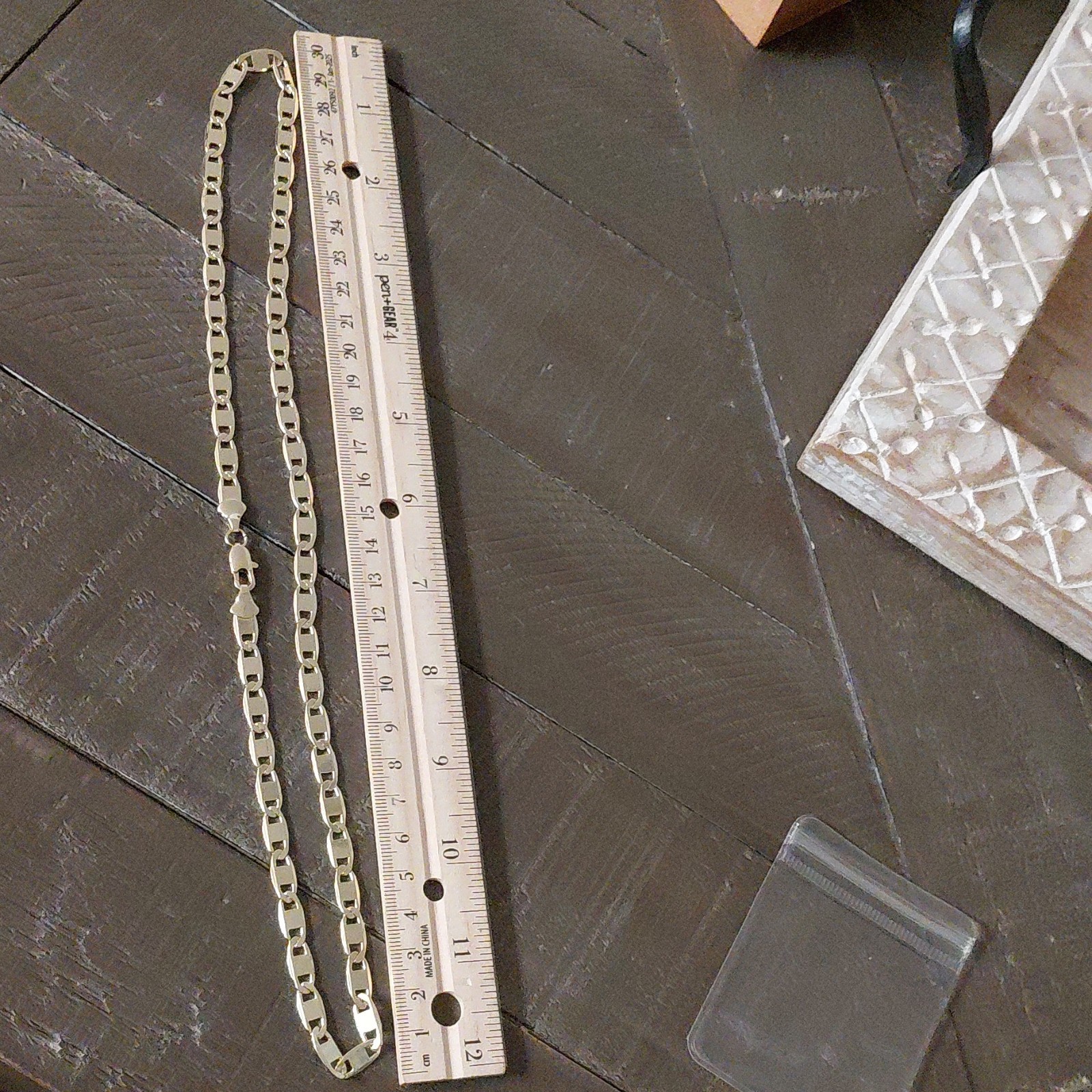 14K Yellow Gold Plated Valentino Figaro Chain Necklace 24in Lobster Clasp Signed