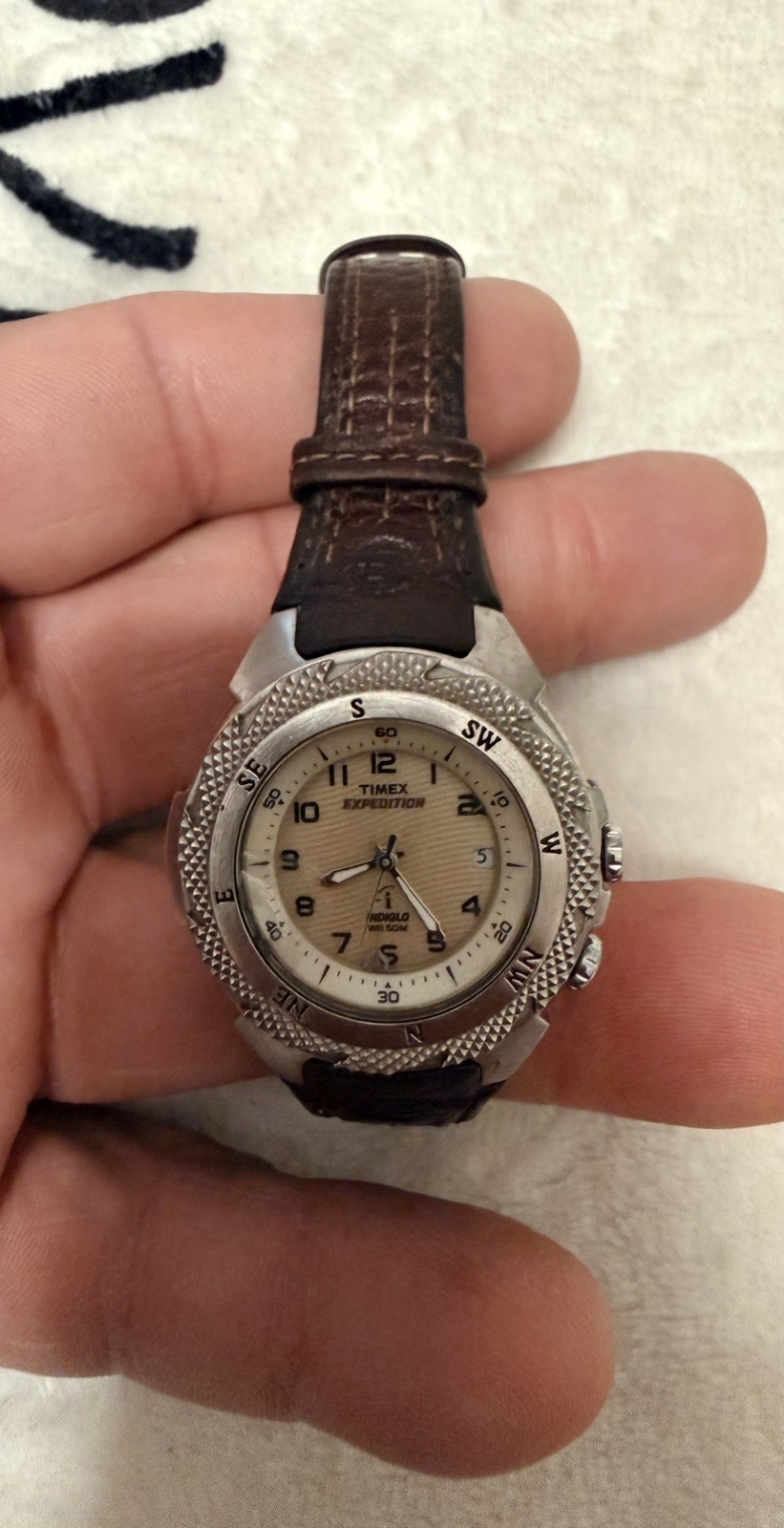 Timex Expedition Indiglo Womens Watch 32mm Easy Set Alarm Leather New Battery