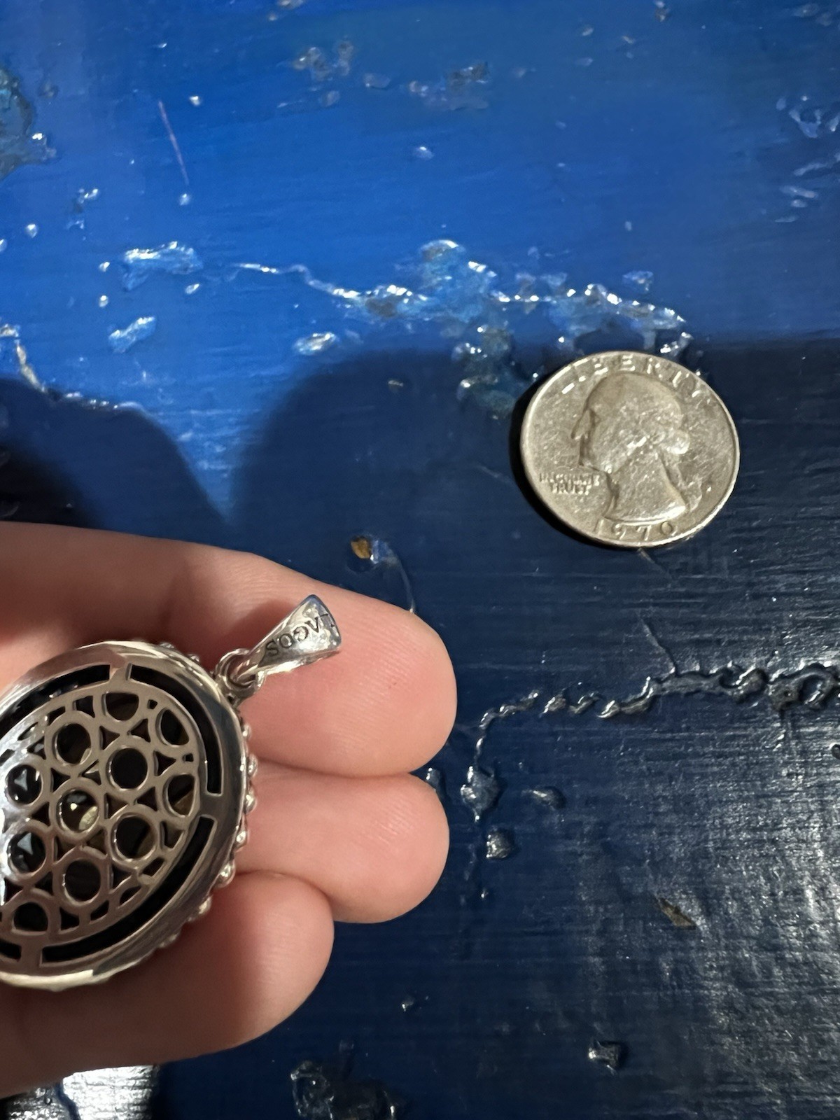 Lagos Caviar 925 Sterling Silver and 750/18k Gold Pendant 10g