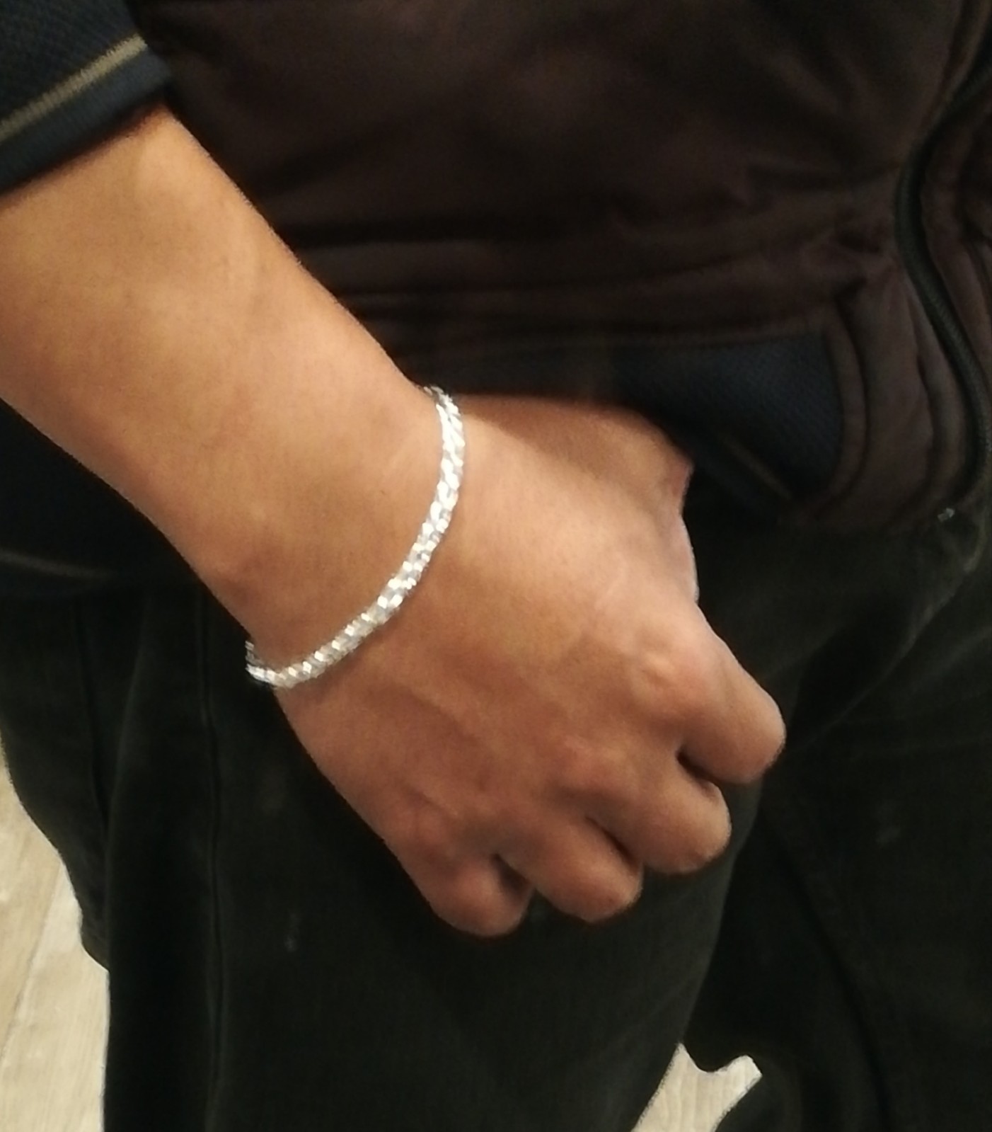 .925 Solid Silver Bizantine Bracelet Biker Gothic Men’s New.