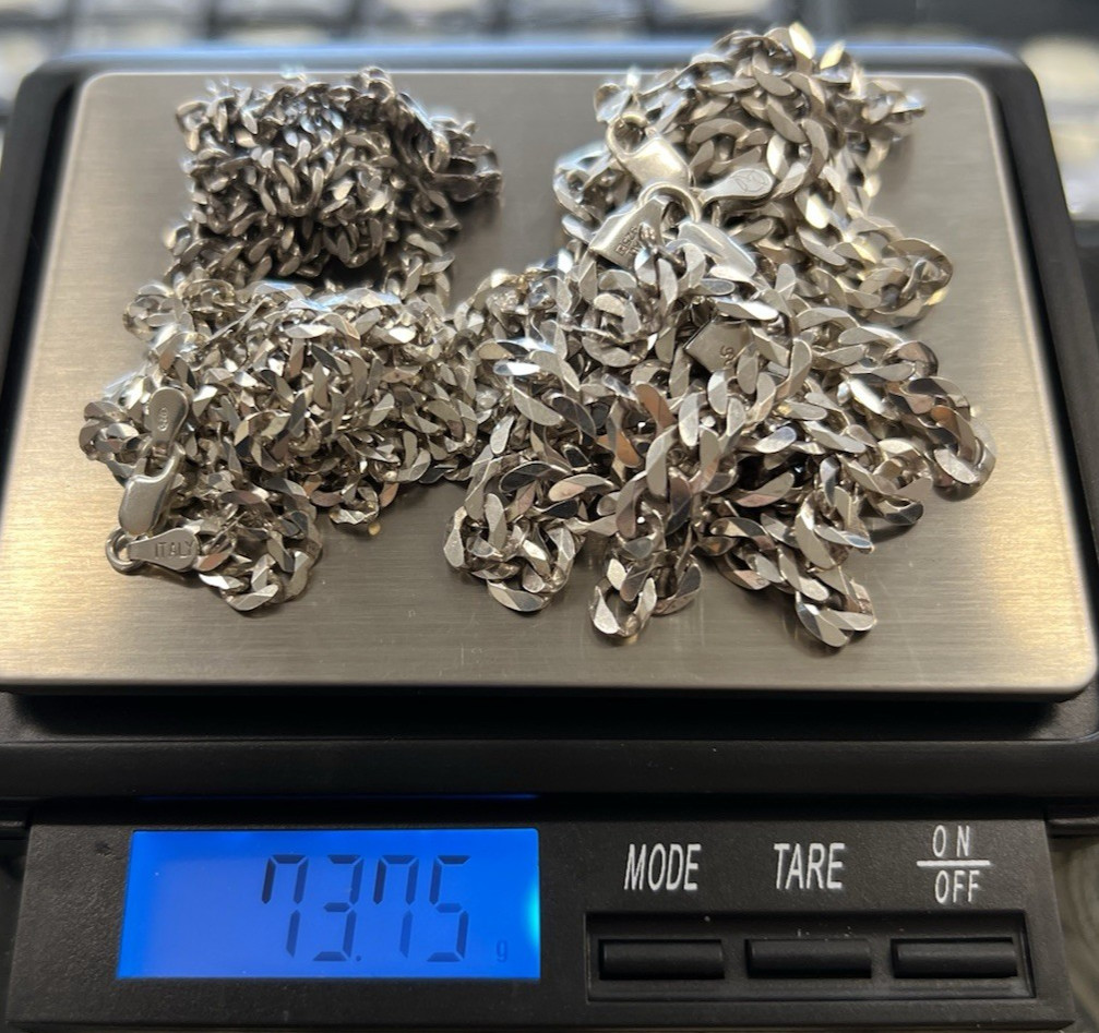 925 Sterling Silver Curb Link Chains 20″-30″ Lot of 4 Varied Sizes