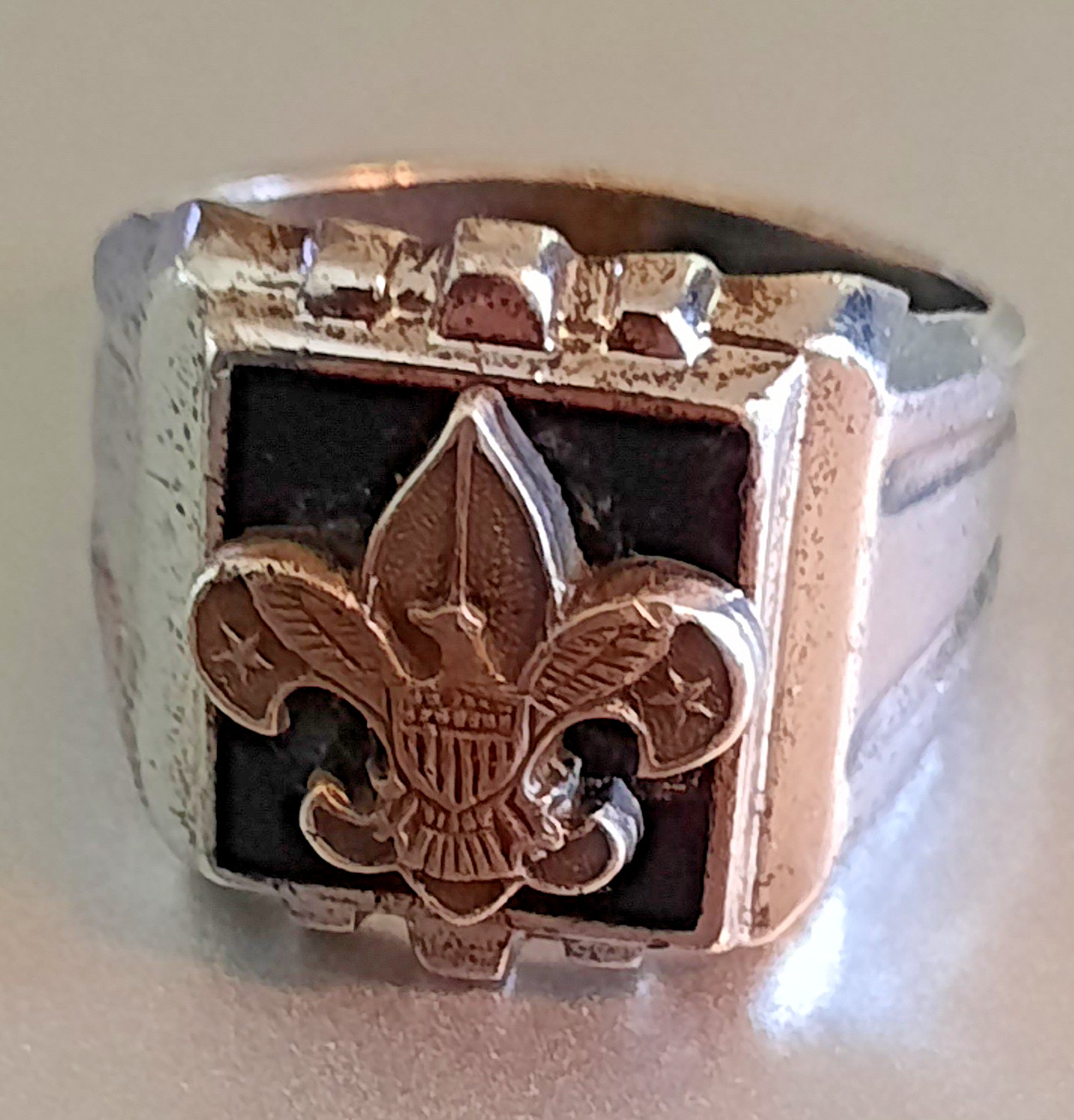Vintage sterling silver Boy Scout Ring size 6.5