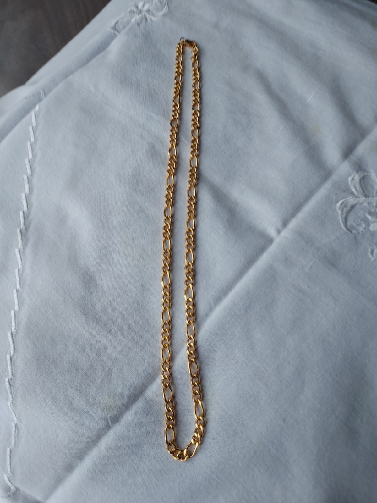 Modern Figaro Gold Tone metal Necklace – Chain Link 23 1/2″L – Hip-Hop- unisex