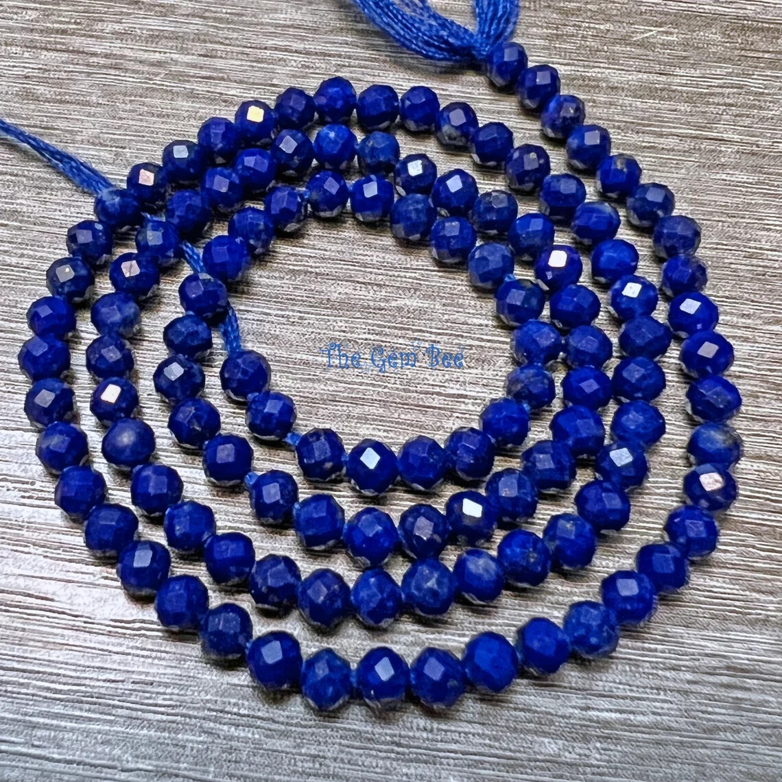 3mm Royal Blue Afghani Lapis Lazuli Faceted Round Rondelle Beads 13 inch Strand