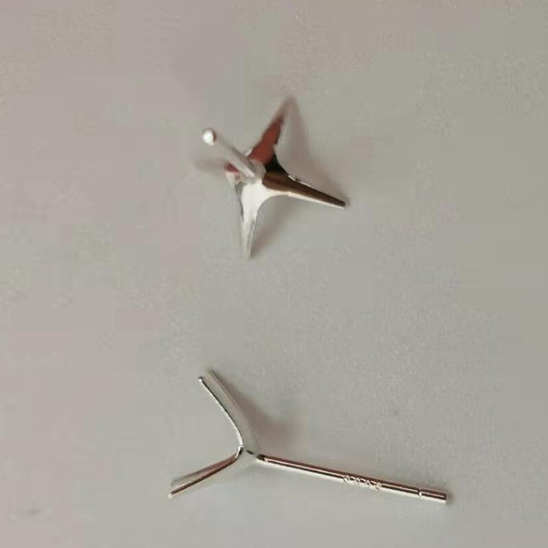 925 Sterling Silver Earring Post Setting w/ Back Fit 2mm 3mm 4mm 5mm 6mm 7mm 8mm