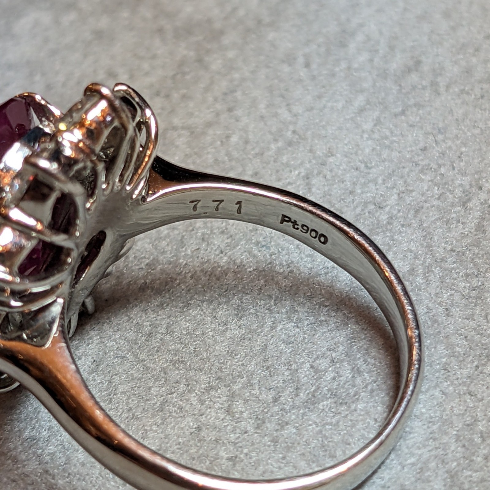 GIA Burma Heated Ruby 7.71 ct Oval in Diamond Platinum Ring – HM2421VN