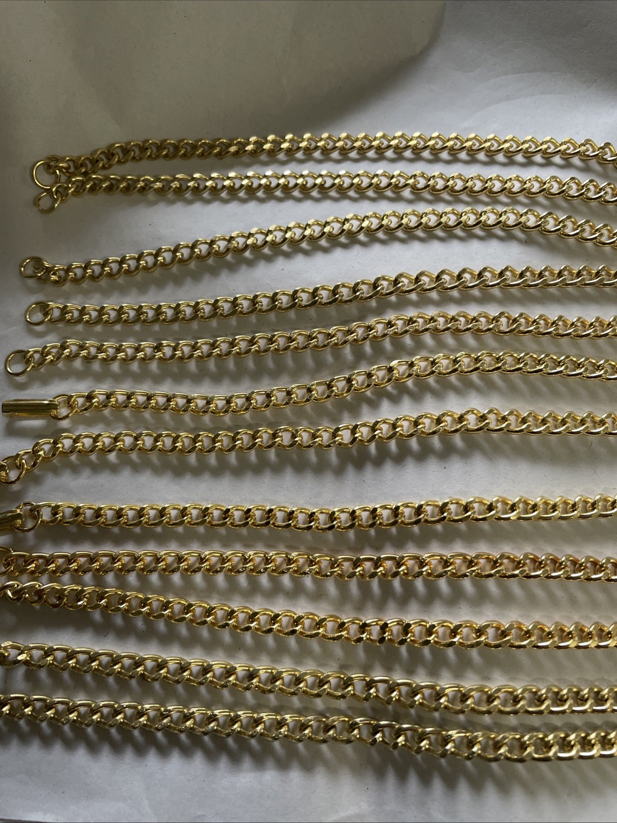 12 Vintage Gold Plated 7” 5 Mm Link Bracelets