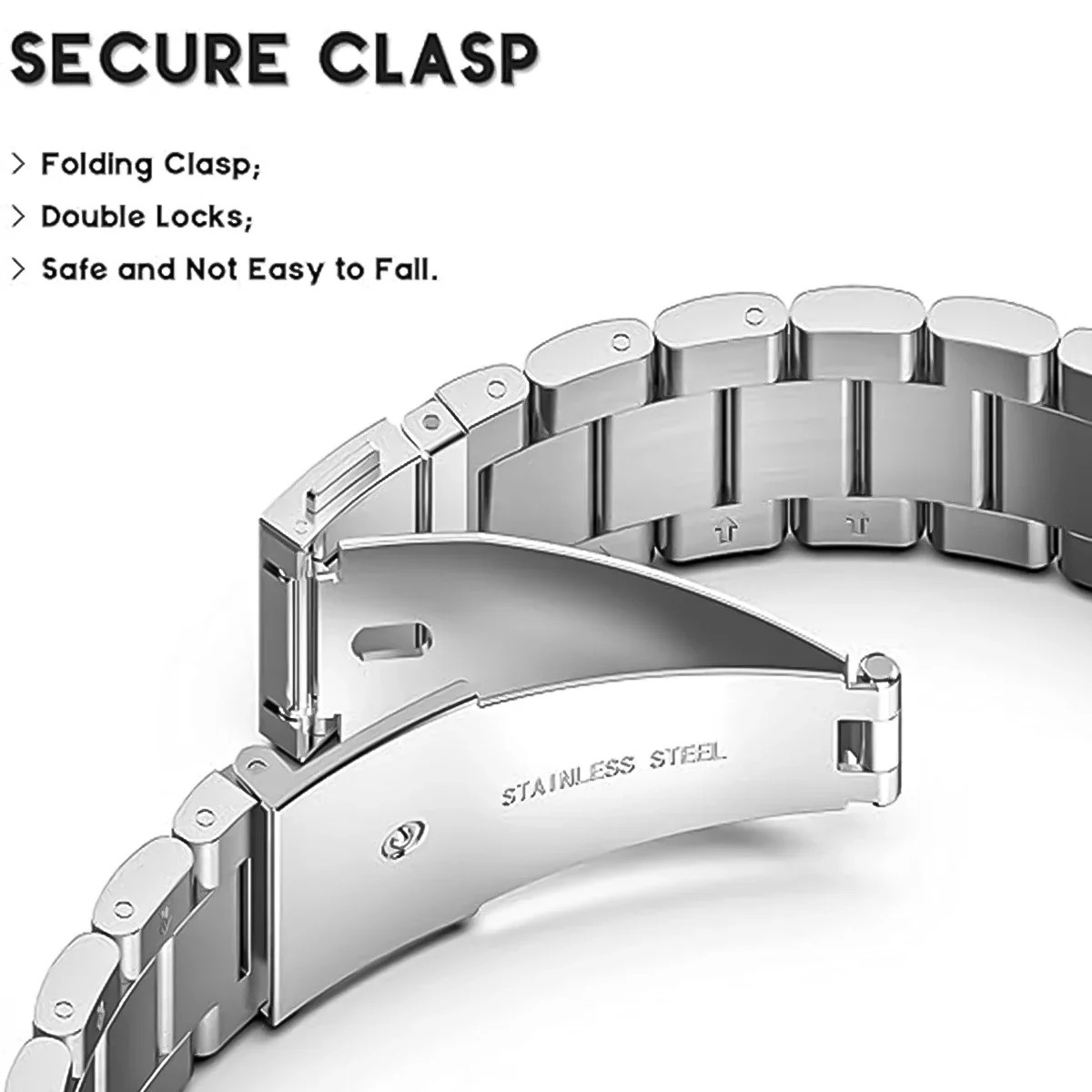 No Gap Steel Strap Metal Watch band for Samsung Galaxy Watch 8 40mm/44mm/46mm