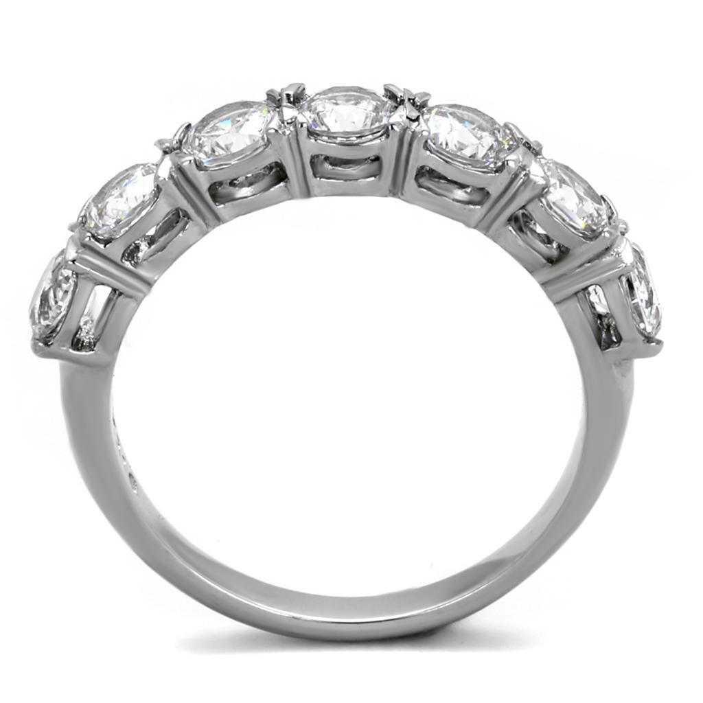 4mm Round Cut CZ Wedding Half Eternity Band Wedding Ring