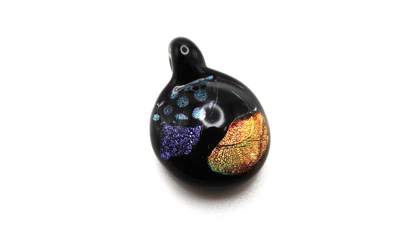 Vintage Hand Made Foil Glass Pendant 3.6cm x 2.5cm NB9