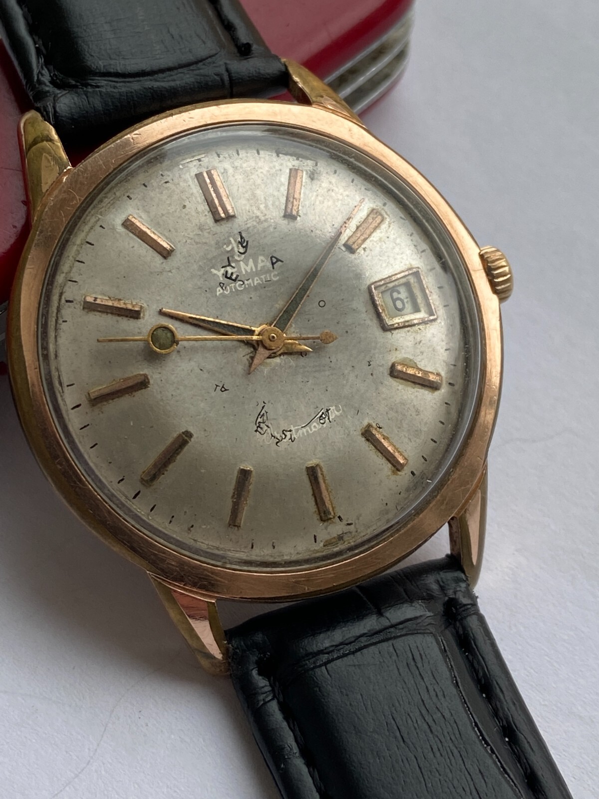Vintage RARE Men WatchYema automatic wristmaster SALE RRR FOR PARTS AU ETA 2472