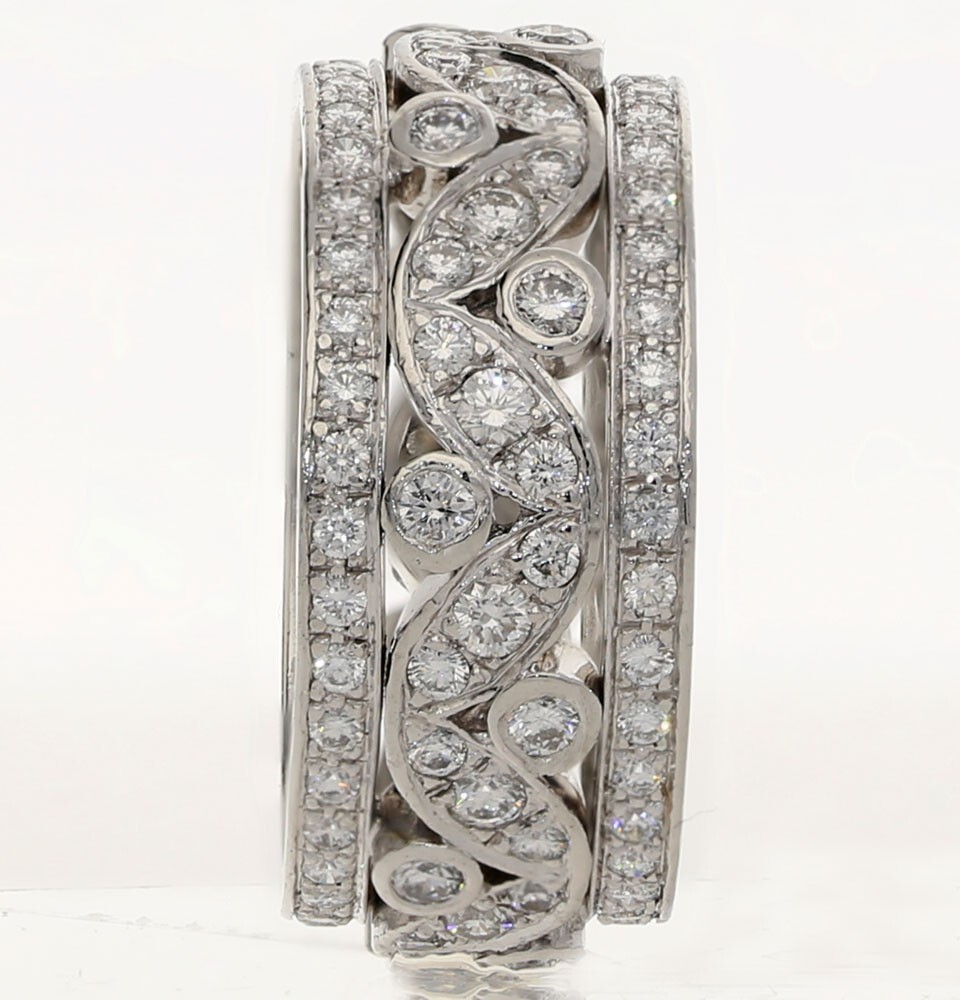 Platinum Diamond Anniversary Wedding Band Ring 2.50CT G Color 9.7MM Size 8