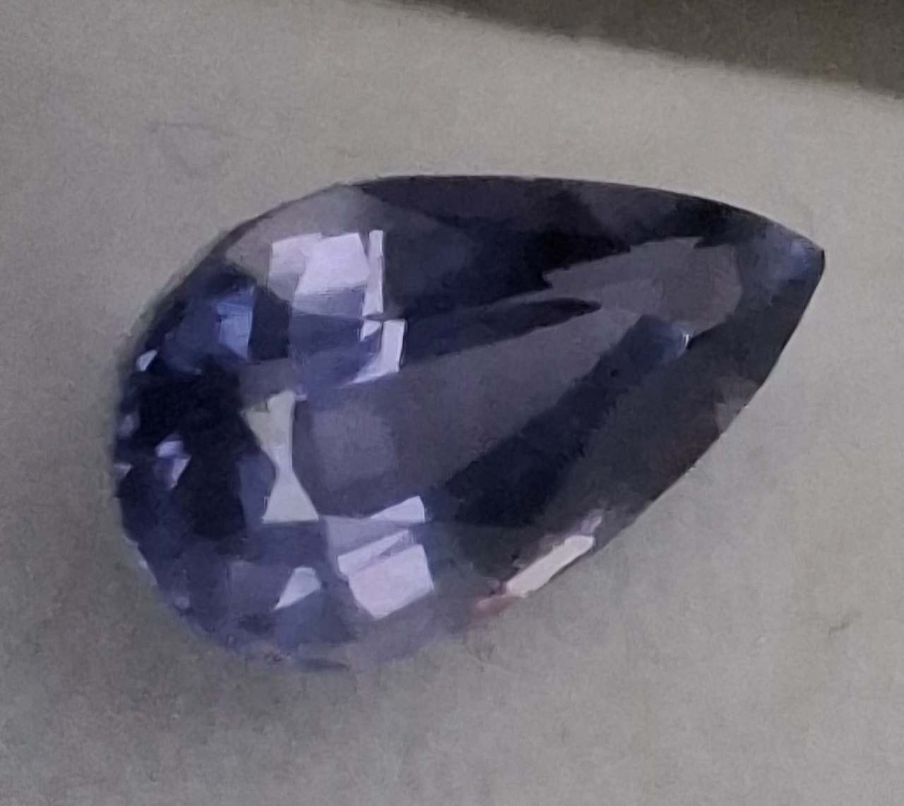 1.38ct FINE Ceylon Purple Sapphire Pear Cut Loose No Heat Treatment Sri Lanka