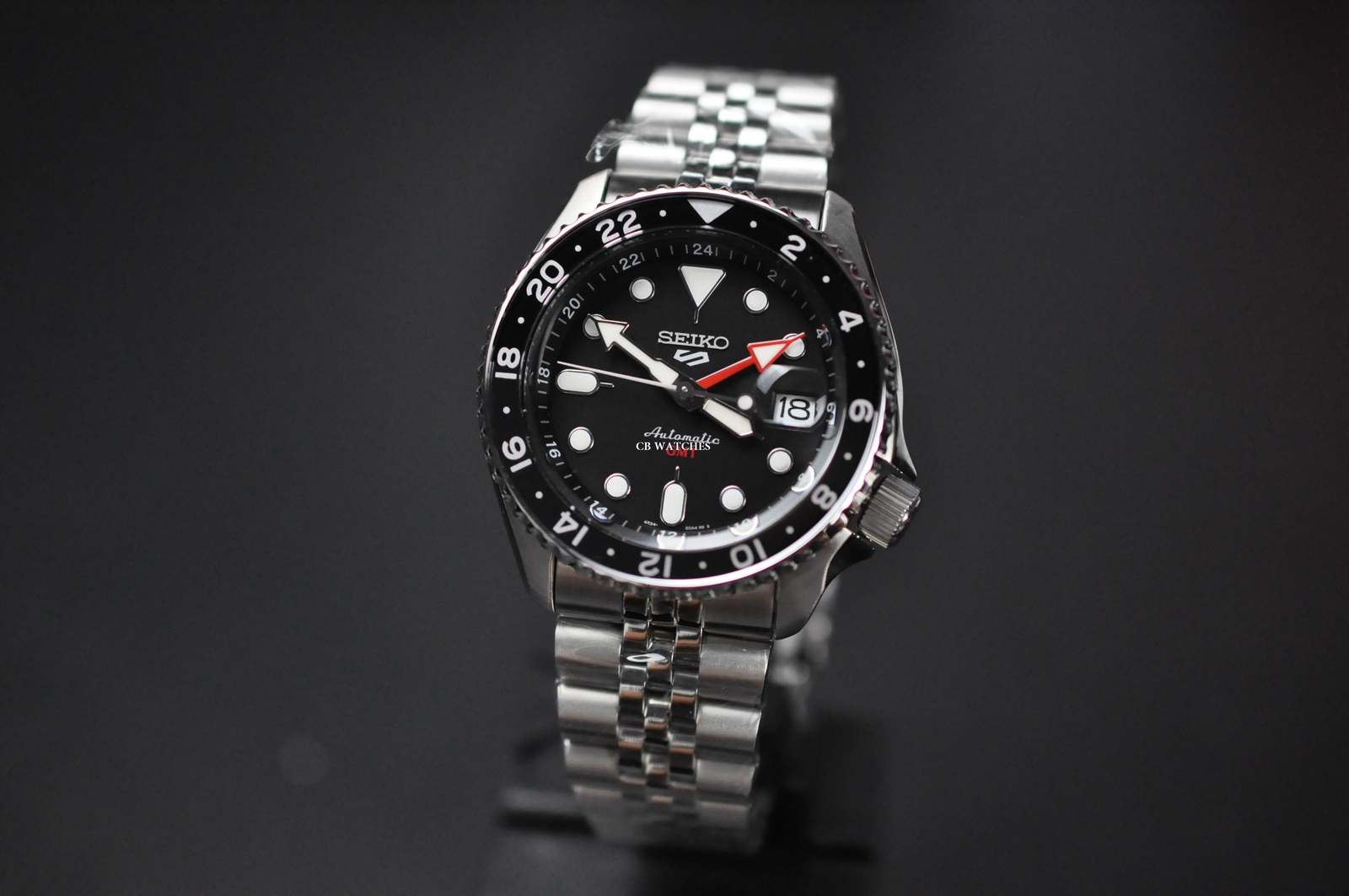 Seiko 5 Sports GMT SSK001 Black Dial Stainless Steel Automatic SSK001K1