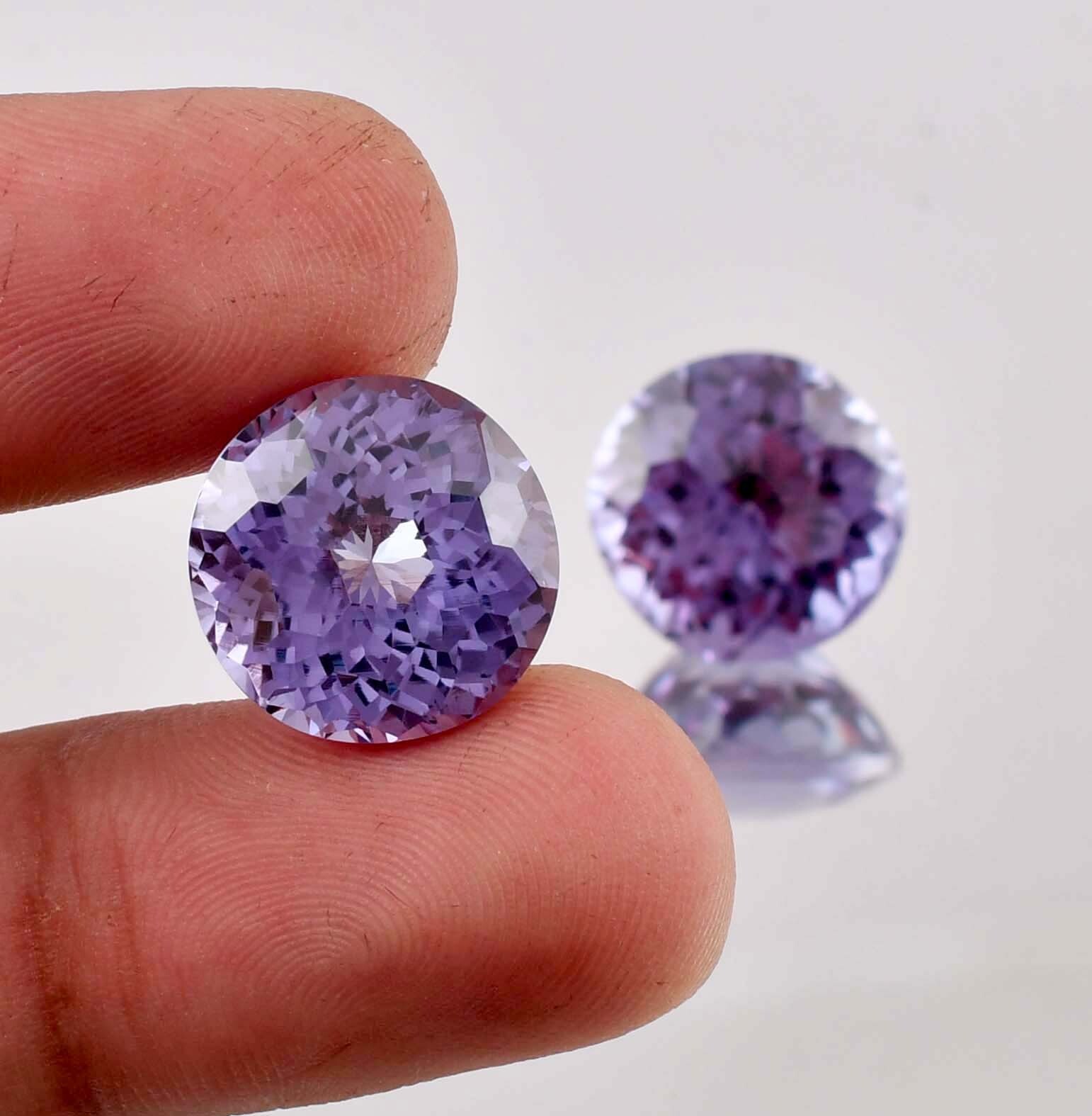 1 Pair 15 x 15 MM Flawless Natural Color Change Alexandrite Gems GIT Certified