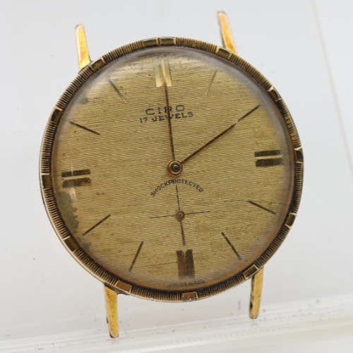 CIRO 17j SWISS AUREOLE CAL. FHF 71, WRIST WATCH 35.4mm 18mm LUG FOR REPAIR (KO)