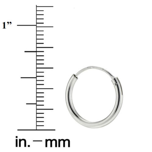 925 sterling silver endless hoop earring