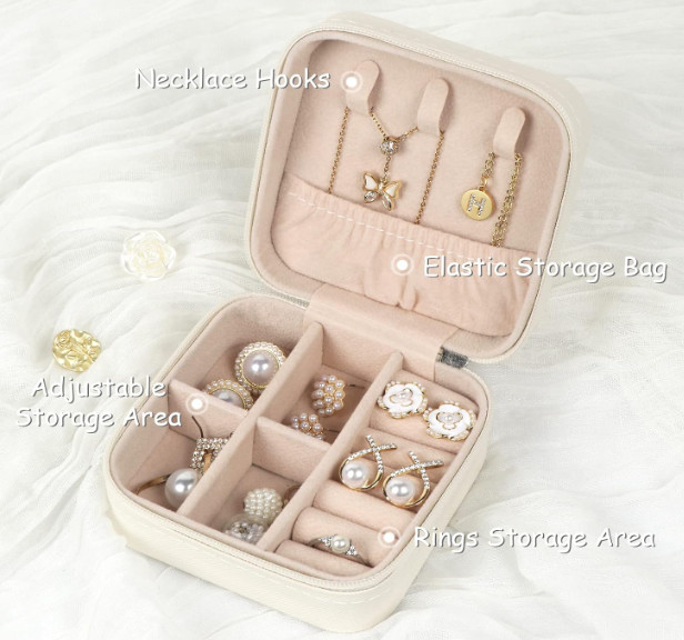 MFXIP Travel Jewelry Case Small Jewelry Box Jewelry Organizer Storage Case Porta
