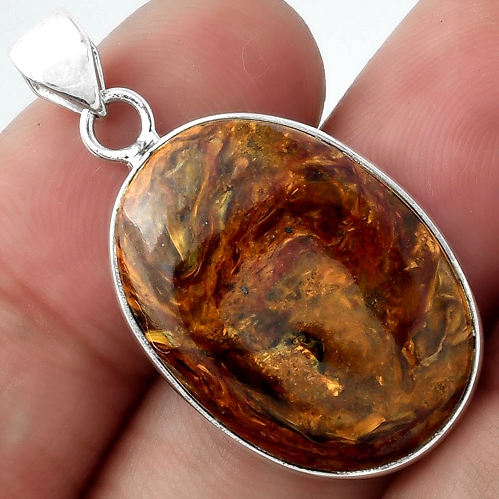Natural Pietersite – Namibia 925 Sterling Silver Pendant Jewelry P-1001