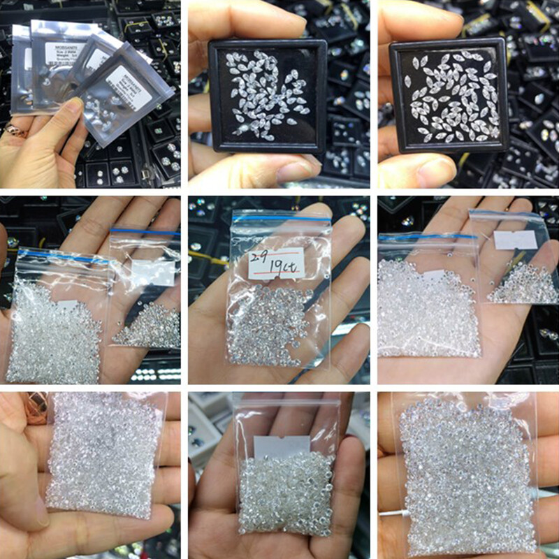 10-100Pcs White D Color Loose Moissanite Stone Round VVS1 0.7-3.0MM For Jewelry