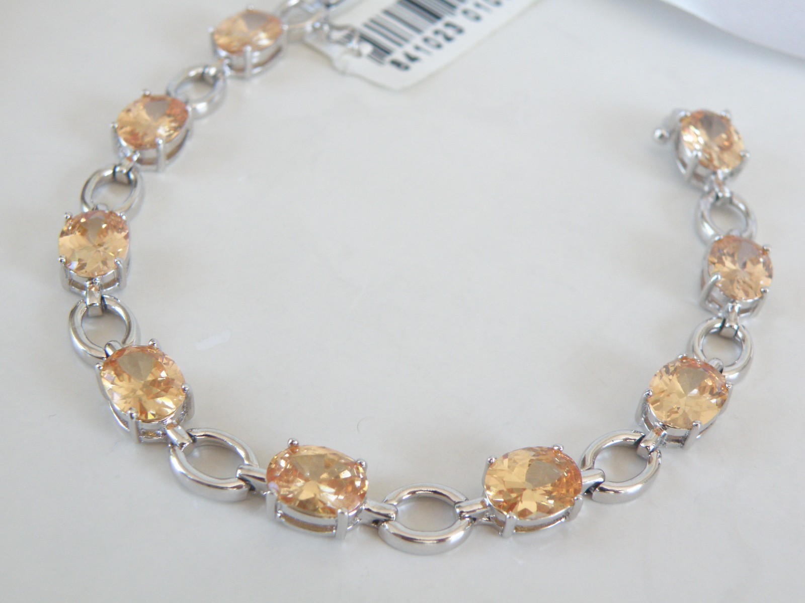 Ross Simons Sterling Silver 925 Gemstone Tennis Station Bracelet Fits 7″