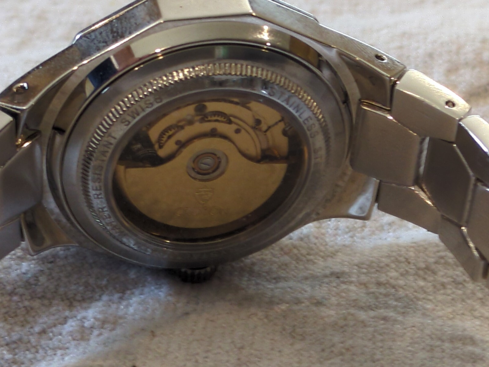 Silver Croton Vintage Rhinestone Stainless Steel Automatic Watch. Brand New!!