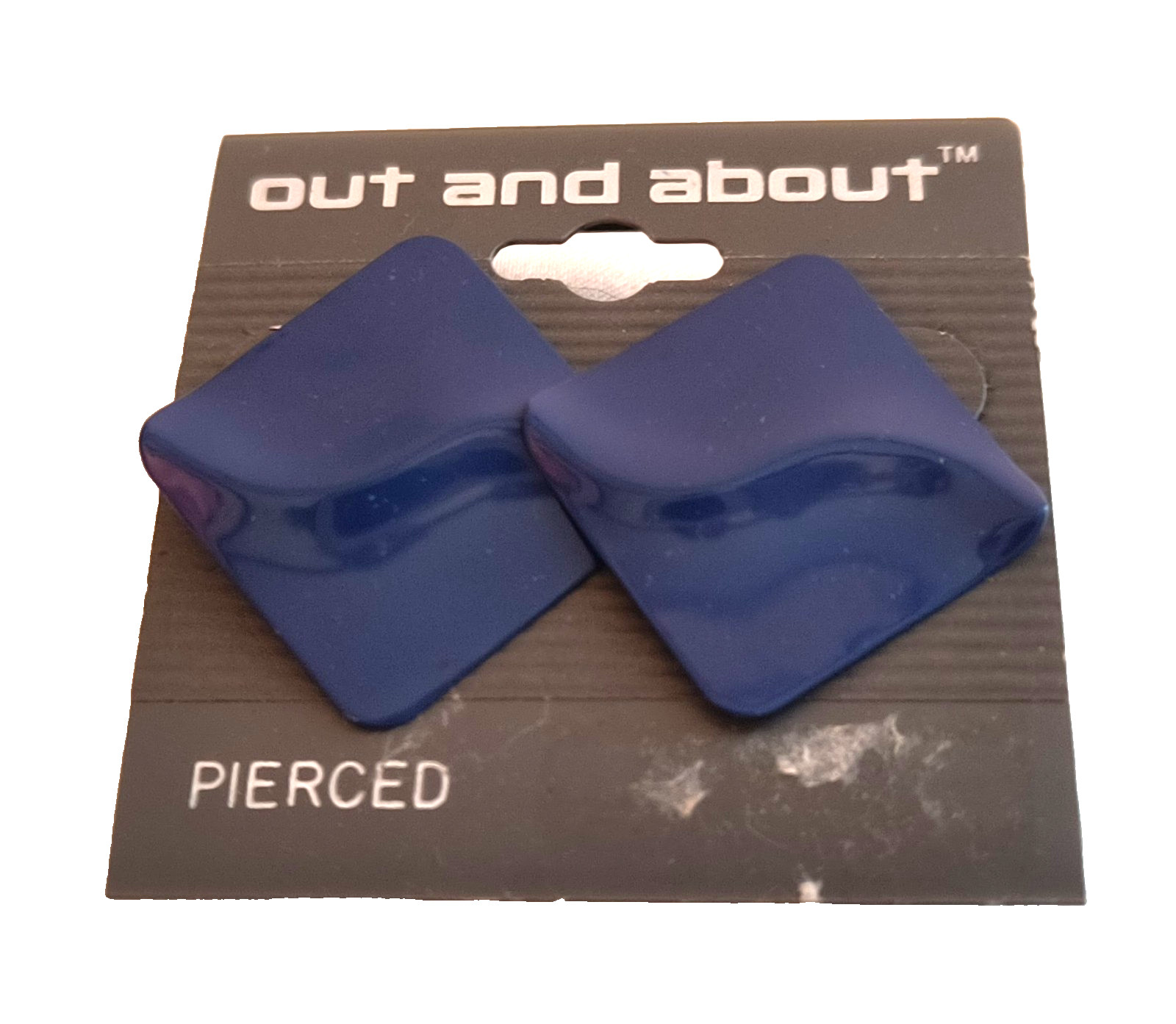 New Out and About Women’s Post Earrings Navy Blue Metal 1 Inch La Pousette Close
