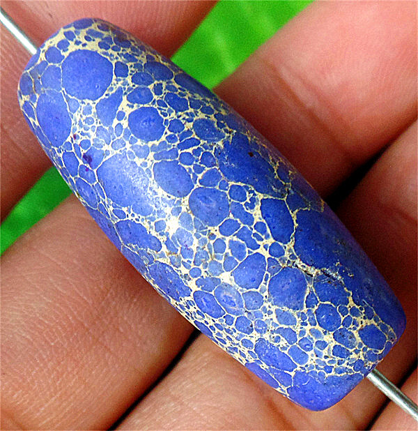 35x15mm Blue Sea Sediment Jasper Heigth Holes Barrel Beads Hole 2mm ZL5327