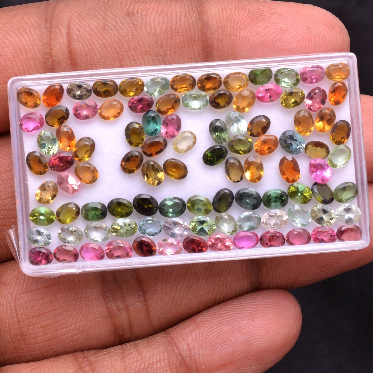 Set Of VVS 24 Pcs Natural Multi Tourmaline 4mmx3mm Oval Cut Untreated Gemstones