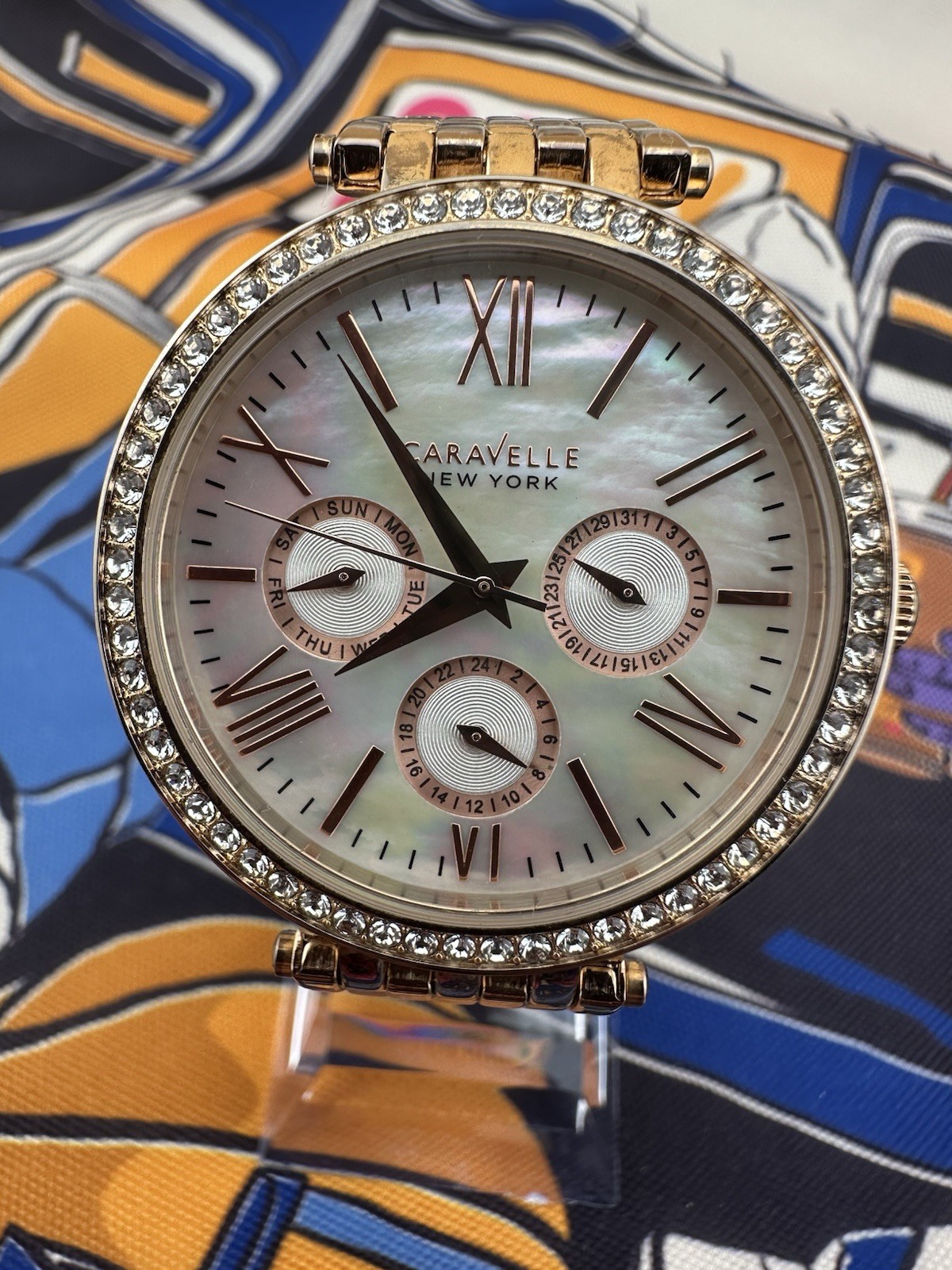 Caravelle New York Gold Tone Mother of Pearl Dial Women’s Quartz