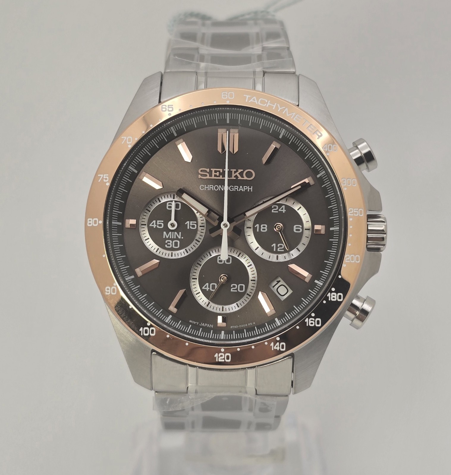 Seiko Spirit SBTR026 Chronograph Brown Sunburst Dial JDM 8T67 Tachymeter New