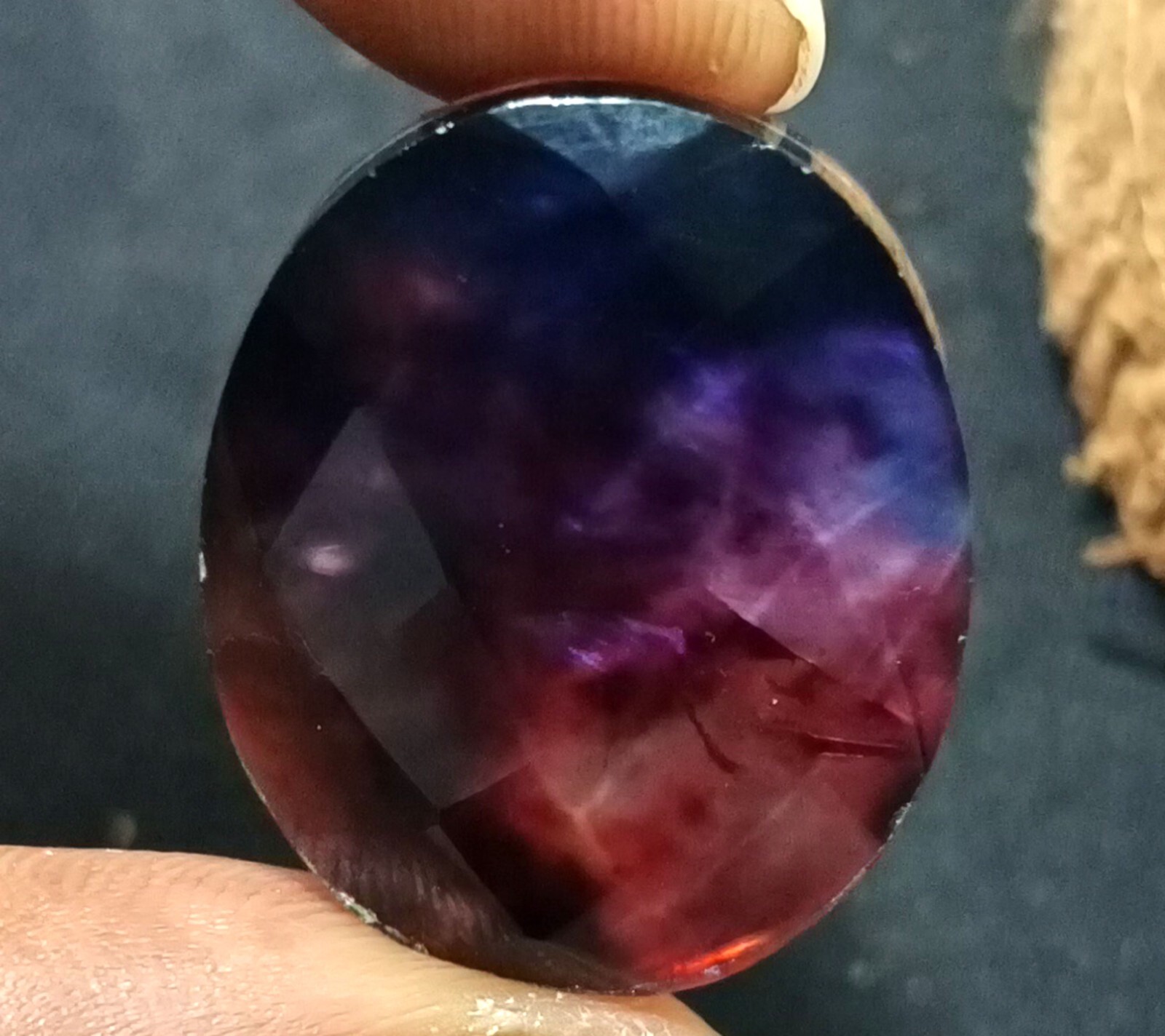 28.15 Ct Natural Ammolite Opal-Like Organic Doublet Oval Treated Loose Gemstone