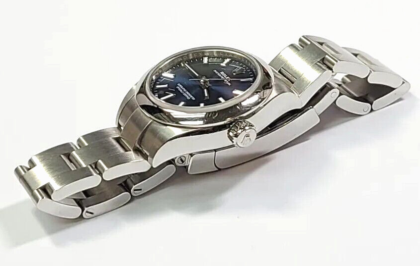 Rolex Oyster Perpetual Stainless Steel Blue Dial 28mm Ladies Watch 276200
