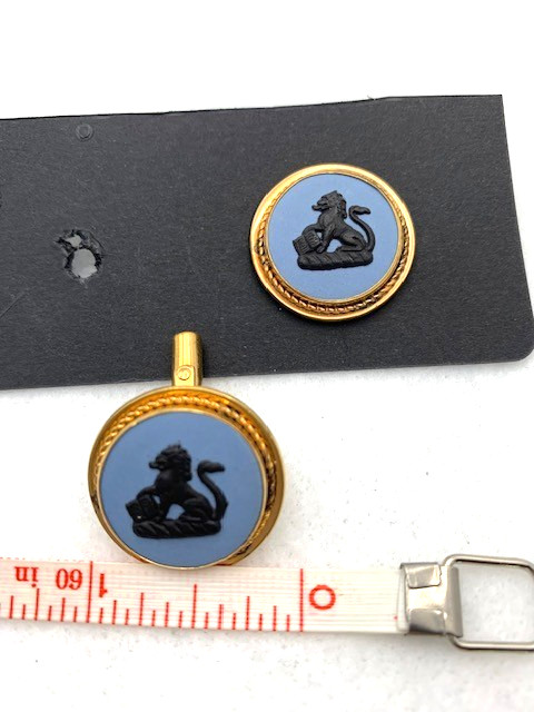 Vintage, Wedgwood Blue Jasperware cuff links from Stratton Of England,
